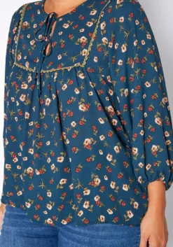 Plus Size Vintage Floral Print Blouse -Asoph Fashion Shop 2019035 158 4