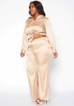 Plus Size Satin Two Piece Set -Asoph Fashion Shop 2019050 118 4