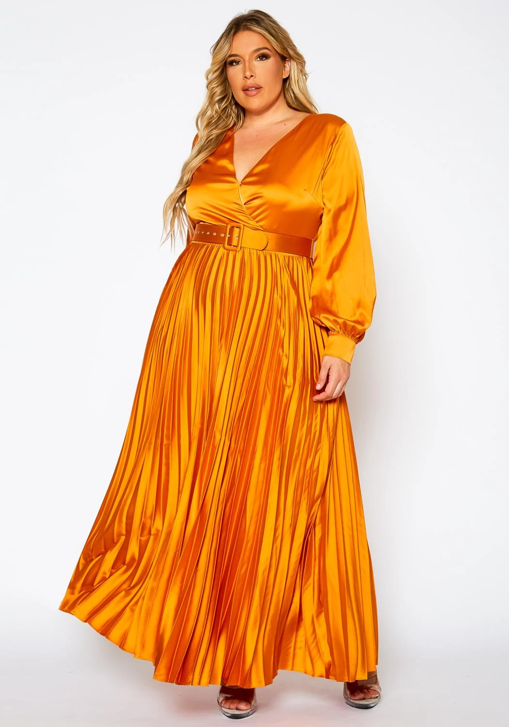 Plus Size Pleated Maxi Flare Dress 2 Plus Size Pleated Maxi Flare Dress - Image 2
