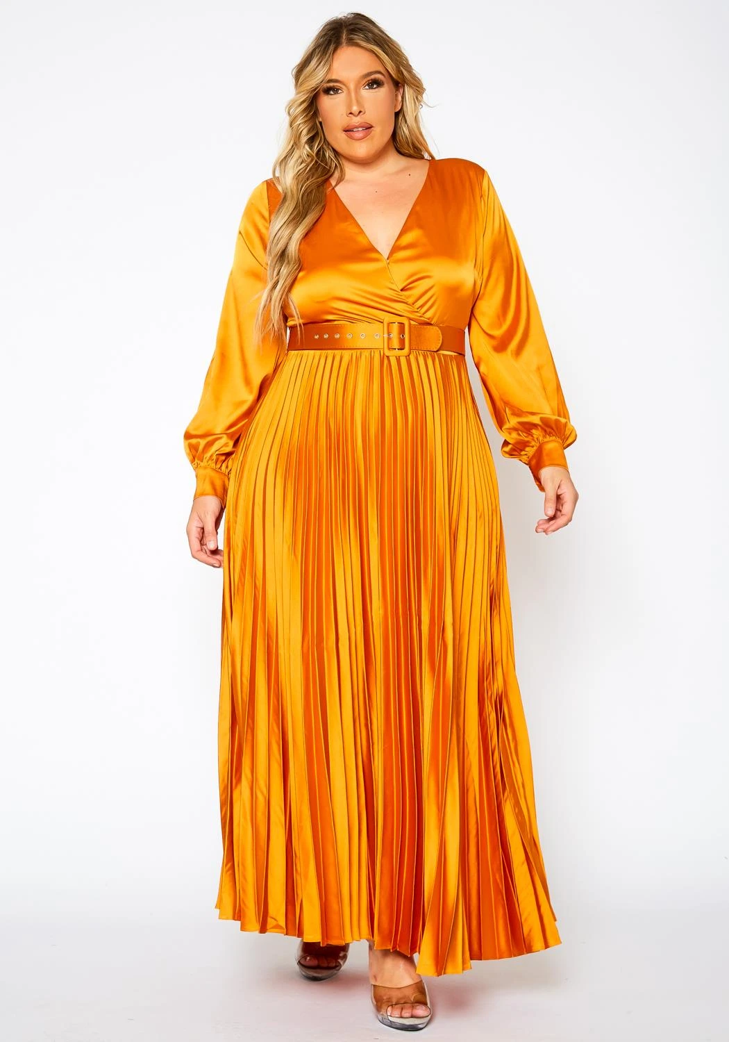 Plus Size Pleated Maxi Flare Dress 1 Plus Size Pleated Maxi Flare Dress