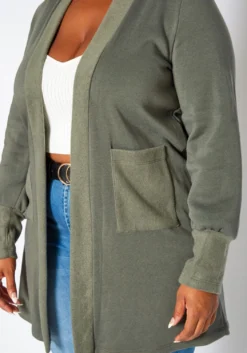Plus Size Casual Open Front Long Cardigan -Asoph Fashion Shop 2019121 125 4