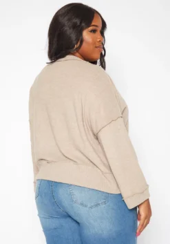 Plus Size Relaxed Fit V Neck Sweater -Asoph Fashion Shop 2019124 118 3