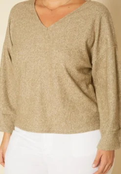 Plus Size Relaxed Fit V Neck Open Back Sweater -Asoph Fashion Shop 2019181 125 0