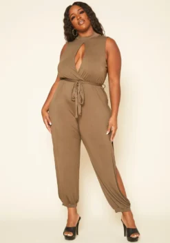 Plus Size Slit Hem Sleeveless Jumpsuit 7 Plus Size Slit Hem Sleeveless Jumpsuit -Asoph Fashion Shop 2019192 125 0