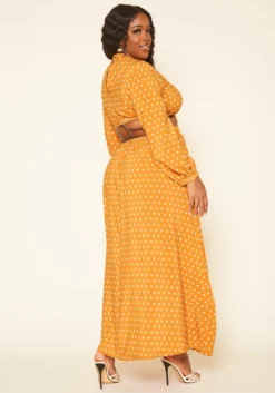 Plus Size Polka Dot Flare Maxi Dress -Asoph Fashion Shop 2019198 128 3