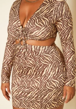 Plus Size Zebra Pattern Cut Out Mini Dress -Asoph Fashion Shop 2019202 106 4