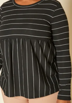 Plus Size Striped Print Flare Top -Asoph Fashion Shop 2019204 001 4