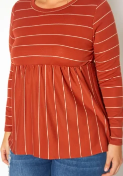 Plus Size Striped Print Flare Top -Asoph Fashion Shop 2019204 120 4