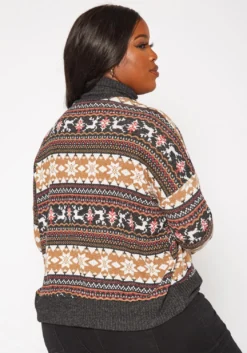 Plus Size Reindeer Print Turtleneck Sweater -Asoph Fashion Shop 2019207 106 3