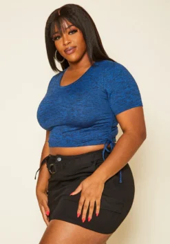 Plus Size Cross Lace Open Back Crop Top -Asoph Fashion Shop 2019225 003 4