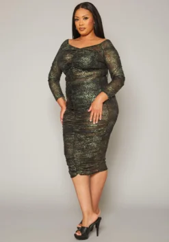 Plus Size Leopard Print Mesh Bodycon Dress -Asoph Fashion Shop 2019252 125 2
