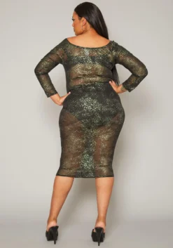 Plus Size Leopard Print Mesh Bodycon Dress -Asoph Fashion Shop 2019252 125 3