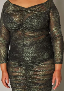 Plus Size Leopard Print Mesh Bodycon Dress -Asoph Fashion Shop 2019252 125 4
