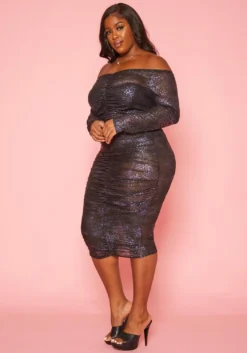 Plus Size Leopard Print Mesh Bodycon Dress -Asoph Fashion Shop 2019252 145 2