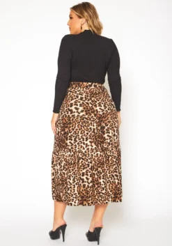 Plus Size Leopard Print Flare Maxi Skirt -Asoph Fashion Shop 2019260 106 3