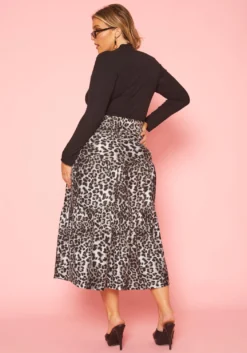 Plus Size Leopard Print Flare Maxi Skirt -Asoph Fashion Shop 2019260 107 3