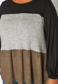 Plus Size Color Block Flare Shirt -Asoph Fashion Shop 2019279 128 4