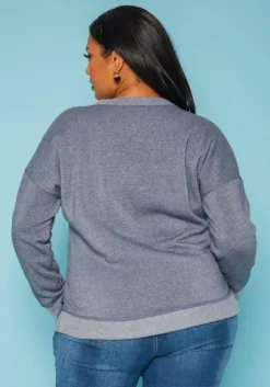 Plus Size Casual V Neck Long Sleeve Top -Asoph Fashion Shop 2019282 117 3