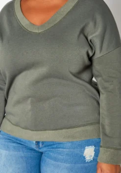 Plus Size Casual V Neck Long Sleeve Top -Asoph Fashion Shop 2019282 125 4