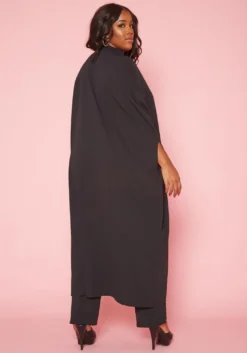 Plus Size Open Front Maxi Blouse & Pants Set -Asoph Fashion Shop 2019328 001 3