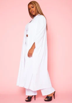 Plus Size Open Front Maxi Blouse & Pants Set -Asoph Fashion Shop 2019328 002 4