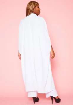 Plus Size Open Front Maxi Blouse & Pants Set -Asoph Fashion Shop 2019328 002 5