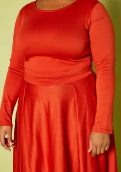 Plus Size Crop Top & Maxi Flare Skirt Set -Asoph Fashion Shop 2019333 002 4