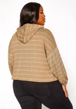 Plus Size Striped Hooded Sweater -Asoph Fashion Shop 2019358 125 3