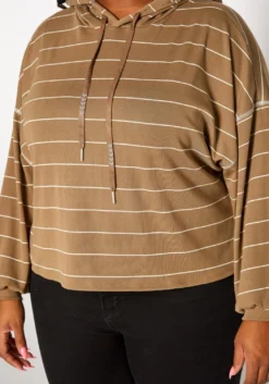Plus Size Striped Hooded Sweater -Asoph Fashion Shop 2019358 125 4