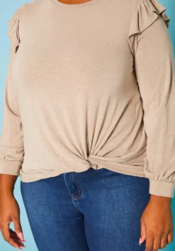 Plus Size Ruffle Trim Long Sleeve Top -Asoph Fashion Shop 2019360 118 5