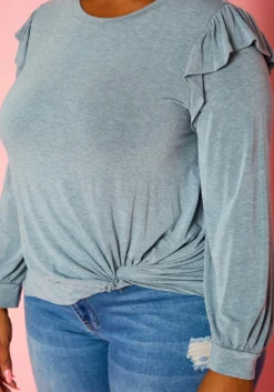 Plus Size Ruffle Trim Long Sleeve Top -Asoph Fashion Shop 2019360 158 4