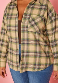 Plus Size Plaid Print Collar Shacket -Asoph Fashion Shop 2019366 125 0