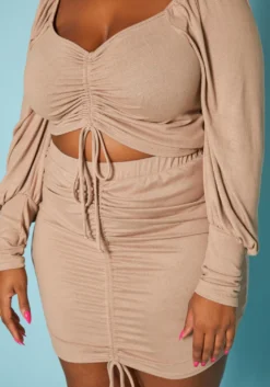 Plus Size Drawstring Hem Two Piece Set -Asoph Fashion Shop 2019369 118 4