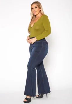 Vibrant Plus Size Butt Lift Bell Bottom Denim Jean -Asoph Fashion Shop 2019535 939 2