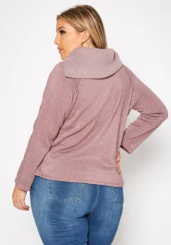 Plus Size Asymmetric Collar Neck Sweater -Asoph Fashion Shop 2019541 186 3