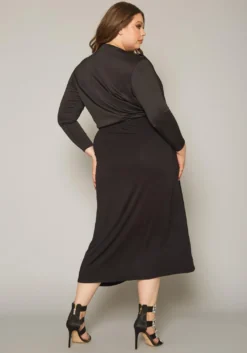 Plus Size High Waist Overlay Midi Skirt -Asoph Fashion Shop 2019547 001 3