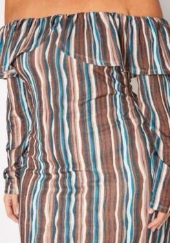 Plus Size Multi Striped Off Shoulder Dress 9 Plus Size Multi Striped Off Shoulder Dress -Asoph Fashion Shop 2019553 106 4