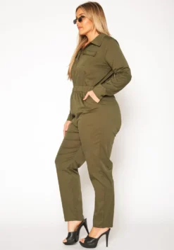 Plus Size Olive Cargo Jumpsuit -Asoph Fashion Shop 2019555 125 2