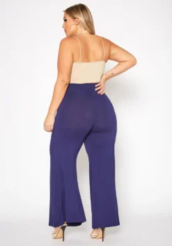 Plus Size Solid High Waist Flare Pants -Asoph Fashion Shop 2019557 117 3