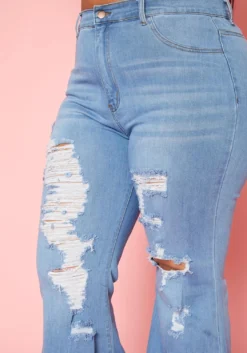Vibrant Plus Size Distressed Raw Cut Bell Bottom Denim Jean -Asoph Fashion Shop 2019585 938 4