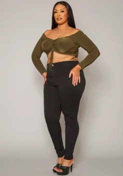 Vibrant Plus Size High Waist Black Denim Skinny Jean -Asoph Fashion Shop 2019590 001 2