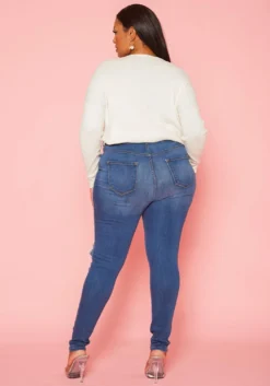 Vibrant Plus Size Distressed Skinny Denim Jeans -Asoph Fashion Shop 2019591 938 3