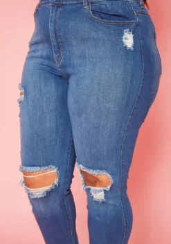 Vibrant Plus Size Distressed Skinny Denim Jeans -Asoph Fashion Shop 2019591 938 4