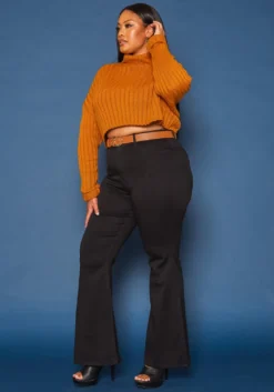 Vibrant Plus Size Bell Bottom Black Denim Jean -Asoph Fashion Shop 2019592 001 2