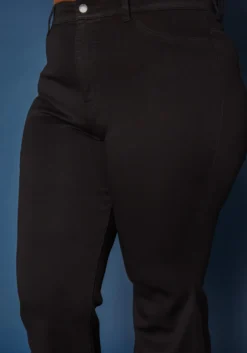 Vibrant Plus Size Bell Bottom Black Denim Jean -Asoph Fashion Shop 2019592 001 4