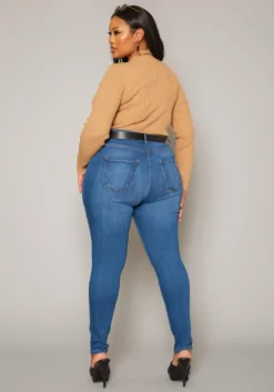 Vibrant Plus Size Knee Rip Skinny Denim Jean -Asoph Fashion Shop 2019593 938 3
