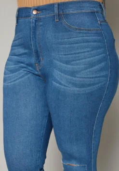 Vibrant Plus Size Knee Rip Skinny Denim Jean -Asoph Fashion Shop 2019593 938 4