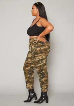 Plus Size Camo Print High Waist Mom Jeans -Asoph Fashion Shop 2019594 354 2