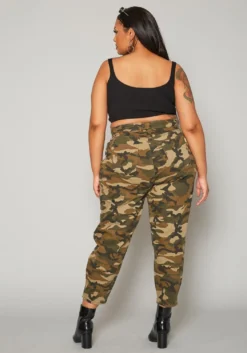 Plus Size Camo Print High Waist Mom Jeans -Asoph Fashion Shop 2019594 354 3