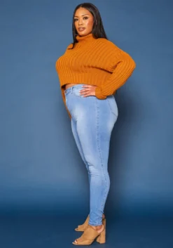 Vibrant Plus Size High Waist Light Wash Skinny Denim Jean -Asoph Fashion Shop 2019595 940 2